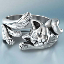 Cargar imagen en el visor de la galería, New Vintage Cute Cat Rings Women Jewelry Birthday Gift Trendy Open Size 925 Sterling Silver Ring Girl Party Accessories KOFSAC