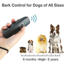 Cargar imagen en el visor de la galería, Ultrasonic Dog Repellent Hand-held Anti Barking Device 2 In 1 Dog Behavior Training Tool Of 19.7 Ft Effective Control Range