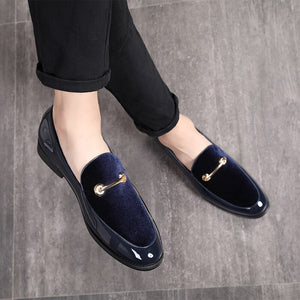 Dress Shoes genuine Patent leather casual shoes Male Flats Loafers Patent Leather Men Formal Wedding Shoes Large Size 38-48