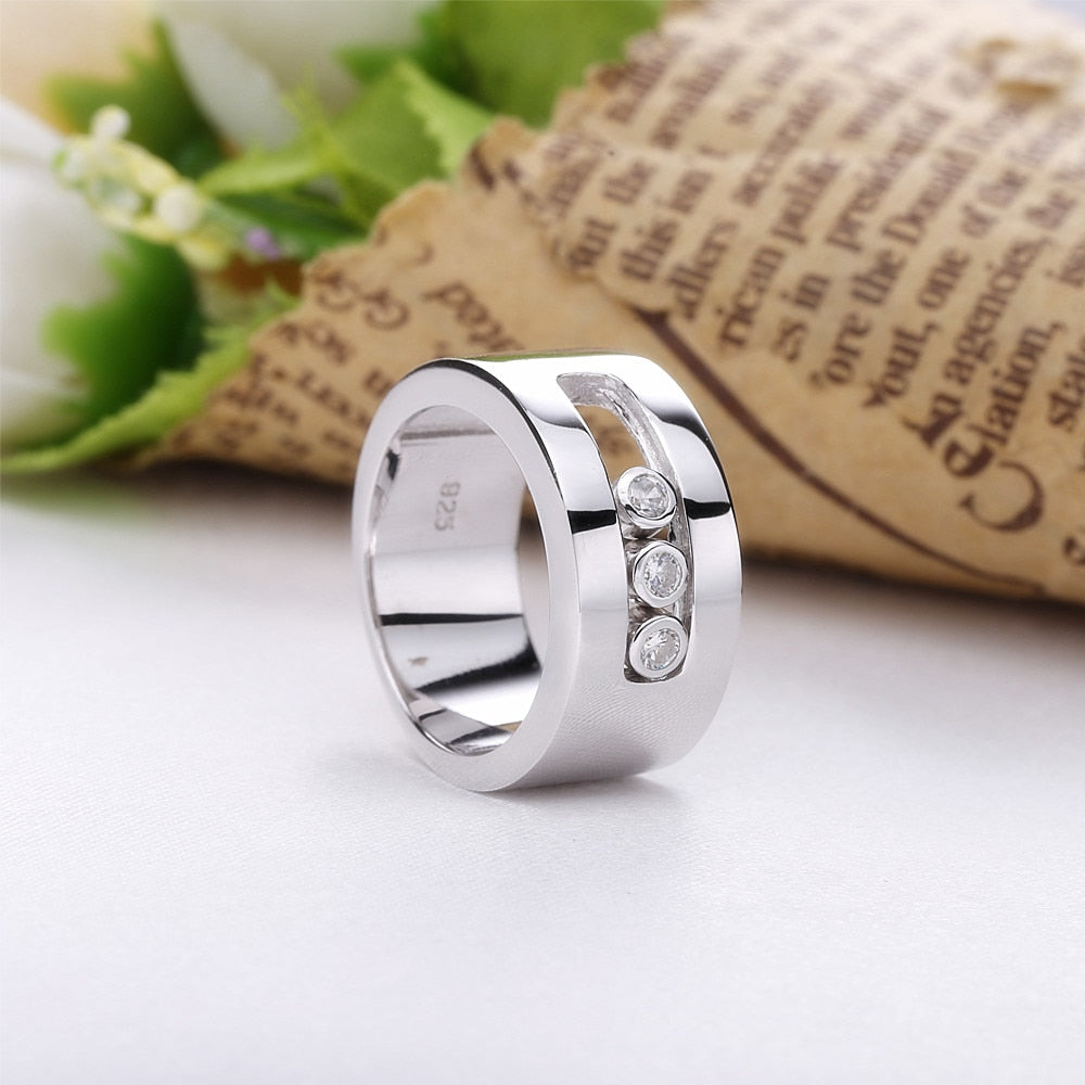 SHADOWHUNTERS Original 925 Sterling Silver Move Stone Wedding Rings For Men Engagement Sterling Silver Jewelry