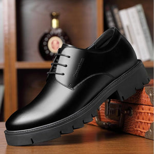 Brogue Formal Shoes Men Genuine Leather 8/10CM Elevator Shoes Men Business Shoes Scarpe Uomo Wedding Dress Oxford Man Shoe