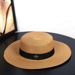Sombrero de paja de ala ancha Queen Bee. 56-58cm