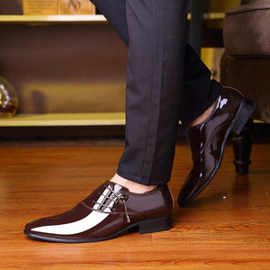 Height Increasing 6CM Formal Loafer Patent Leather Shoes Men Wedding Zapato Oxford Hombre  Italian Dress 2019 Pointed Toe Shoes