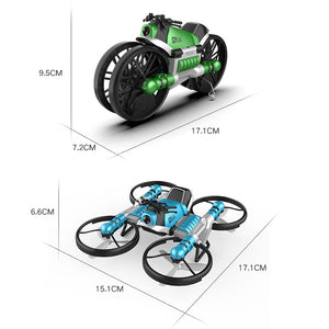 WiFi FPV RC Drone Motorcycle 2 in 1 Foldable Helicopter Camera 0.3MP Altitude Hold RC Quadcopter Motorcycle Drone 2 in 1 Dron