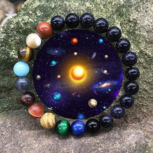 Cargar imagen en el visor de la galería, Solar System Eight Planet Themed Natural Stone Beaded Bracelet Planet Glass Men And Women Neutral Bracelet Pendientes Mujer