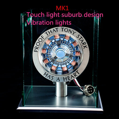 New Metal Super hero MK1 MK2 Model Toys Chest Lamp 1:1  Arc Reactor Action Figure Remote Light Arc AG800