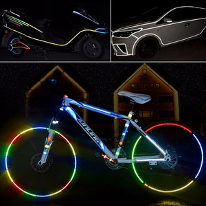 2020 Car Reflective Stickers Motorcycle Bicycle Reflector Safety Warning Rim Decal Tape Car Accessories 7 Colors