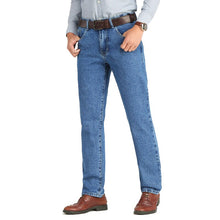 Cargar imagen en el visor de la galería, Men Business Jeans Classic Spring Autumn Male Skinny Straight Stretch Brand Denim Pants Summer Overalls Slim Fit Trousers 2019