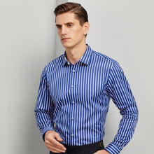 Cargar imagen en el visor de la galería, Non-iron 100% Cotton Fashion Color Striped Shirts For Men Long Sleeve Standard-fit Youthful Vitality High-quality Casual Shirt