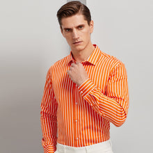 Cargar imagen en el visor de la galería, Non-iron 100% Cotton Fashion Color Striped Shirts For Men Long Sleeve Standard-fit Youthful Vitality High-quality Casual Shirt