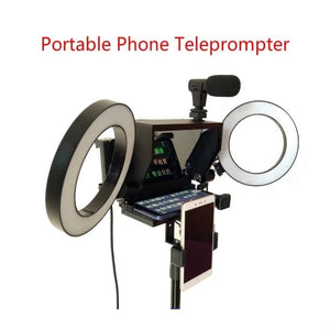 2020 Portable Prompter Smartphone Teleprompter With Remote Control News Live Interview Speech For Mobile Phone