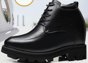 Super High Elevator Shoes Black Lace-up Young Male Shoe 15 CM Height Increase Hombre Casual Shoes Oxfords Men Thick Sole