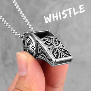 Whistle Vintage Long Men Necklaces Pendants Chain Punk for Boyfriend Male Stainless Steel Jewelry Creativity Gift Wholesale