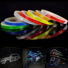Cargar imagen en el visor de la galería, 2020 Car Reflective Stickers Motorcycle Bicycle Reflector Safety Warning Rim Decal Tape Car Accessories 7 Colors