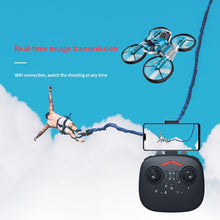 Cargar imagen en el visor de la galería, WiFi FPV RC Drone Motorcycle 2 in 1 Foldable Helicopter Camera 0.3MP Altitude Hold RC Quadcopter Motorcycle Drone 2 in 1 Dron