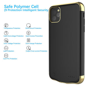 For iPhone 11 Pro Battery Charger Case 5500mAh Backup Rechargeable PowerBank Charging Case For iPhone 11 11 Pro Max Battery Case