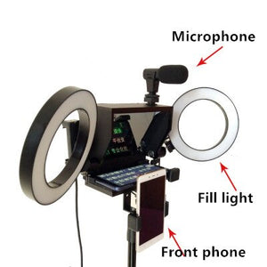 New Portable Prompter Smartphone Teleprompter for News Live Interview Speech for DSLR Cameras Mobile Phone with remote control