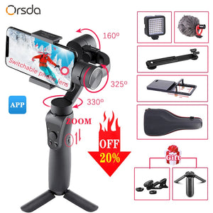 Orsda S5- S5B 3 Axis Handheld Stabilizer Gimbal Smartphone Active Track w/Focus Pull &Zoom Face Tracking For Phone Gopro Camera