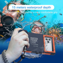 Cargar imagen en el visor de la galería, 15M Diving Waterproof 360 full Body Protective Phone Case For iPhone 11 12 Pro Max Swimming Diving Water Proof Case For Note 10