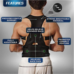 Fajas Para Men&Women Adjustable Magnetic Posture Corrector Corset Back Brace Back Belt Lumbar Support Straight Corrector S-3XL