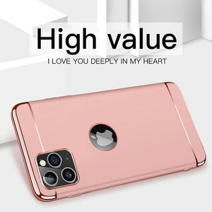 Luxury Gold Hard Case for iPhone 8 7 6 6s Plus 5 5s SE Back Cover Xs Max XR Removable 3 in 1 Fundas Case for iPhone 11 Pro Max