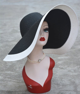 7.1''/18cm Huge Wide Brim Sun Hats Straw Summer Church Wedding Hats for Womens Ladies Floppy Kentucky Derby Party Dressy