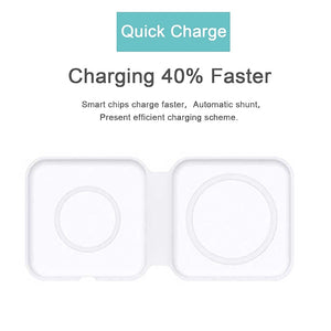 2 IN 1 Wireless Charger for Magnetic Duo Charger ,QC 3.0 PD Charging Standard for Samsung for IWatch for IPhone Fast Charging