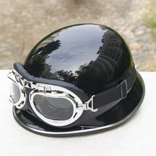 Cargar imagen en el visor de la galería, Medio casco aleman de motocicleta con gafas