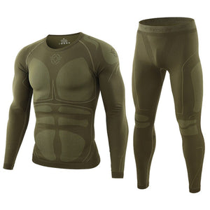 NEW Men Warm Thermal Underwear Set Long Sleeve Winter Fleece Slim Army Tactical Hiking Military Uniforms Clothes Top + Pants C