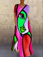 Cargar imagen en el visor de la galería, Vestido canvas Tom Fedro multicolor ancho