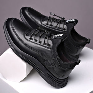 Misalwa Elevator Shoes for Men Casual Cow Leather Sneakers Black Designer Shoes Zapatos Elevadores Lofer Shoes Man Increased