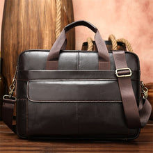 Cargar imagen en el visor de la galería, MVA Retro Men&#39;s Briefcase Genuine Leather Laptop Bag Business Handbag Tote For Document Office Portable Laptop Shoulder Bag Hot