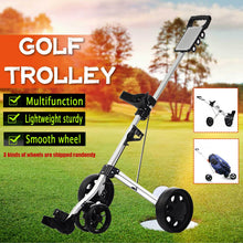 Cargar imagen en el visor de la galería, Golf Pull Cart Iron Black Adjustable Golf Trolley Cart 3/4Wheels Push Pull Golf Cart Aluminium Alloy Foldable Trolley With Brake