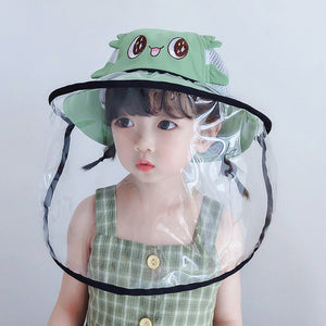 Kid Anti-droplet Visor Shield Bucket Hat Wide Brim Face Protective Cover Sun Cap environment-friendly perfect gifts for children