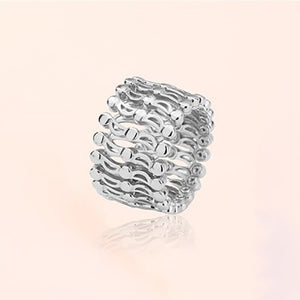 925 Silver Ring Integrated Dual-use Retractable Female Personality Deformation Ring