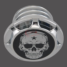 Cargar imagen en el visor de la galería, Universal Motorcycle Chrome Music Skull Fuel Gas Oil Tank Cap Cover Fits  For Harley Sportster XL 883 1200 96-14
