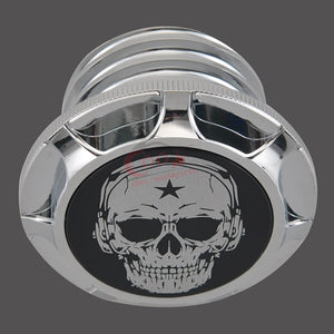 Universal Motorcycle Chrome Music Skull Fuel Gas Oil Tank Cap Cover Fits  For Harley Sportster XL 883 1200 96-14