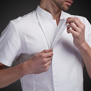 Summer chef costume cook jacket male chef's white shirt Restaurant Uniform Barber Shop Workwear Overalls