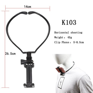 Wearable Smartphone Holder on Neck for POV Photographing Video Recording Selfie for iPhone Samsung Huawei Gopro Sports Cameras