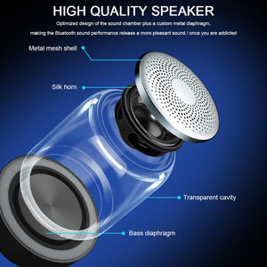 TWS 6D Surround C7 Bluetooth V5.0 Wireless Speakers HiFi Stereo Column Portable Speaker Romantic Colorful Light With Microphone