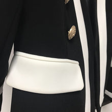 Cargar imagen en el visor de la galería, HIGH STREET New Fashion 2020 Designer Blazer Women&#39;s Classic Black White Color Block Metal Buttons Blazer Jacket Outer Wear