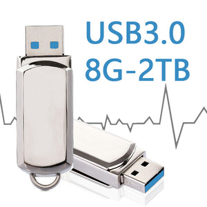 HOT USB 3.0 Flash Drive 32/64/128GB Pen Drive 16GB 8GB Keychain Memory Stick Metal Pendrive 1TB 2TB Classic Design USB Gadget