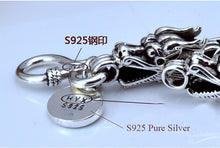Cargar imagen en el visor de la galería, 100% Pure Silver chain necklace S925 Sterling Silver necklace with dragon head clasp thai silver necklace free shipping HYN03