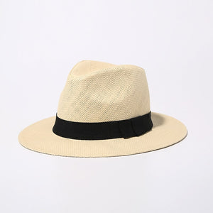 Sombrero de paja del verano Panamá Hombres Mujeres Protección UV (2unidades)
