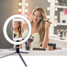 Cargar imagen en el visor de la galería, New Mini Desktop Stand Selfie Ring Light Anchor Mobile Live Support Ring Photography LED Beauty Fill Selfie Light селфи кольцо