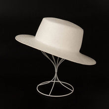 Cargar imagen en el visor de la galería, Sombreros paja unisex para playa ala ancha trenzado fino 56-59cm