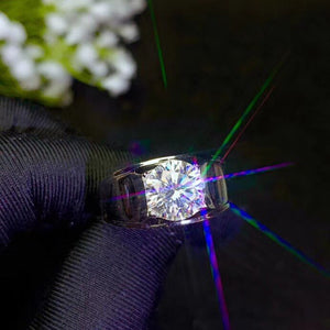 925 Silver moissanite Men's Ring, classic style, the world's popular gemstones, beautiful fire. The price is reasonable. whol