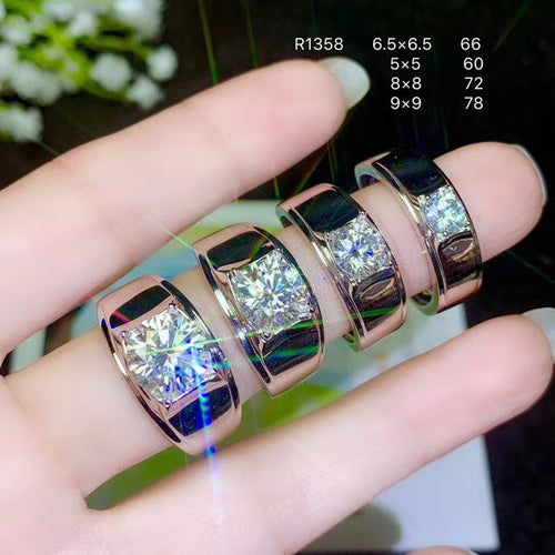 925 Silver moissanite Men's Ring, classic style, the world's popular gemstones, beautiful fire. The price is reasonable. whol