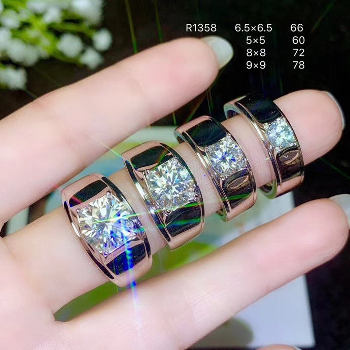 925 Silver moissanite Men's Ring, classic style, the world's popular gemstones, beautiful fire. The price is reasonable. whol
