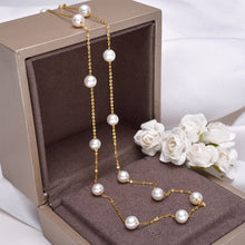 Cargar imagen en el visor de la galería, [YS] 18K Gold 5-5.5mm White Pearl Necklace China Freshwater Pearl Necklace Jewelry
